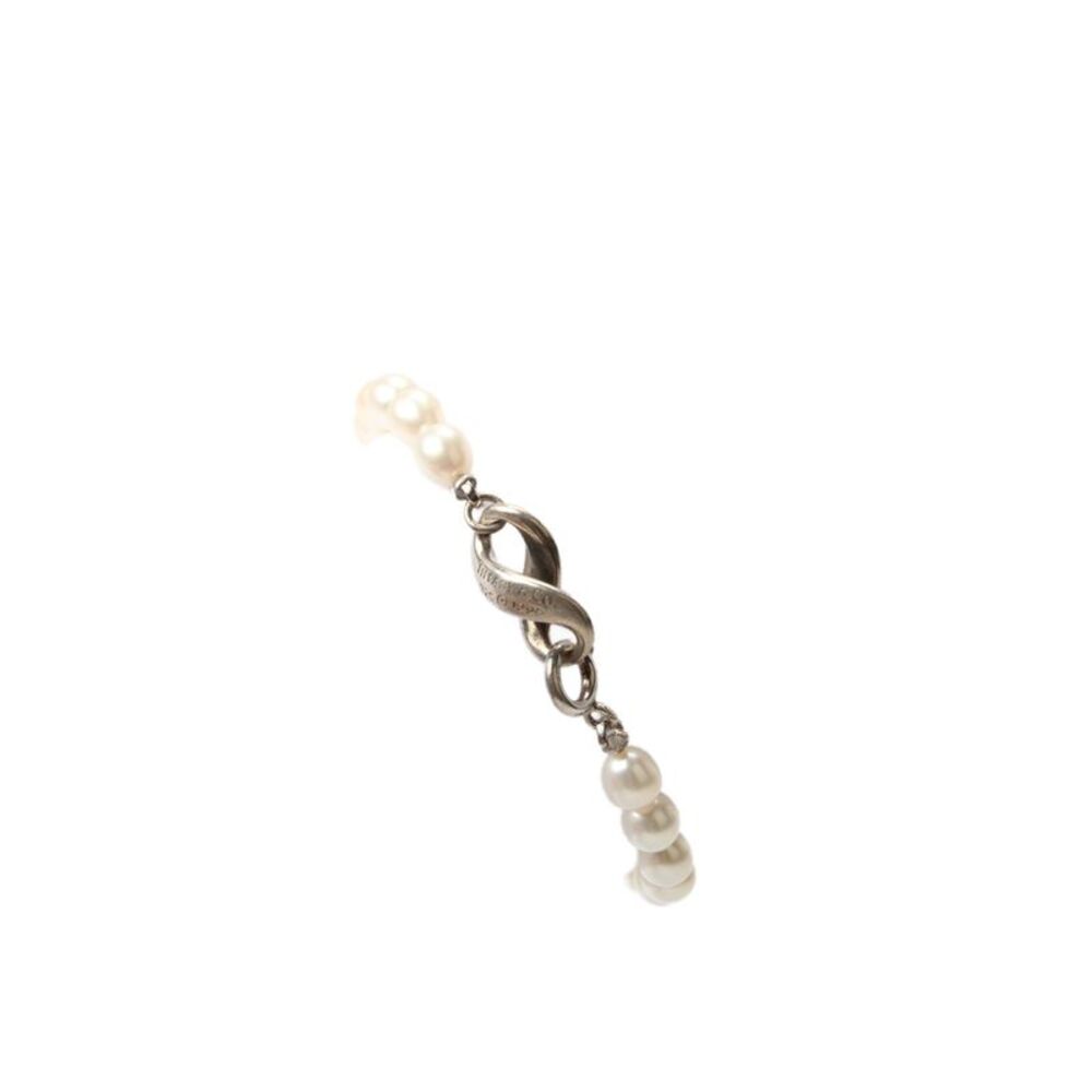 Tiffany & Co Womens Vintage 925 Silver Freshwater Pearl Infinity Bracelet 7" 11g